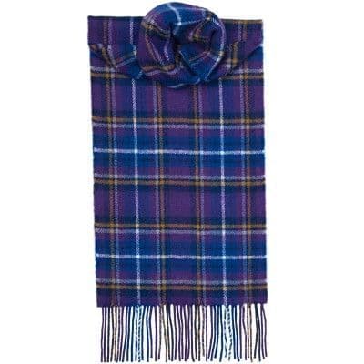100% Lambswool Extra Long Scarf Made in Scotland - Holyrood Diamond Jubilee Tartans - Wool Scarf