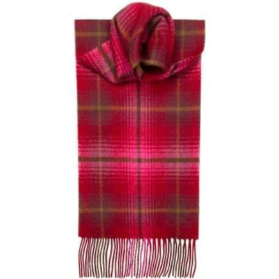 100% Lambswool Extra Long Scarf Made in Scotland - Lauriston Check Tartans - Wool Scarf