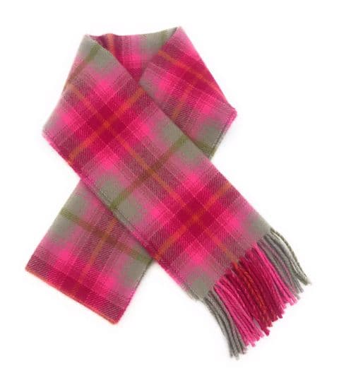100% Lambswool Extra Long Scarf Made in Scotland - Lillies Leaf Tartans - Wool Scarf