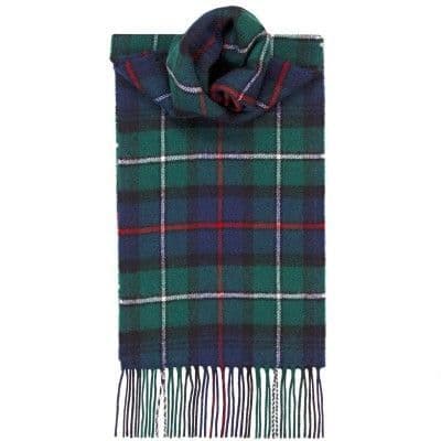 100% Lambswool Extra Long Scarf Made in Scotland - Mackenzie Modern Tartans - Wool Scarf
