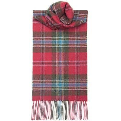100% Lambswool Extra Long Scarf Made in Scotland - Maclean Of Duart Weathered Tartans - Wool Scarf