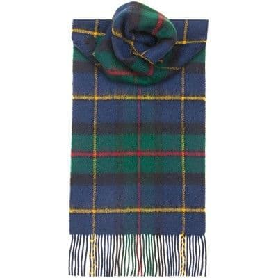 100% Lambswool Extra Long Scarf Made in Scotland - Macleod Of Harris Modern Tartans - Wool Scarf