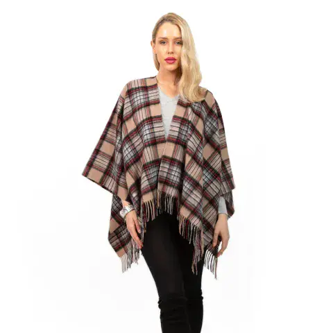 100% LAMBSWOOL MINI CAPE STEWART CAMEL