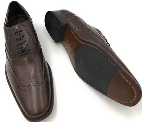 100% Pietro Brown Dress Leather Brogues / Shoes Size 8.5 Brand New