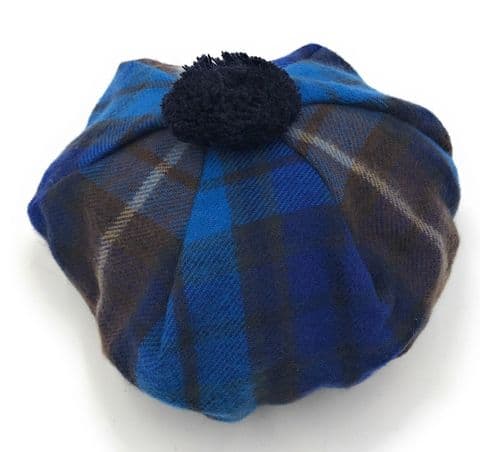 100% Wool Ladies Buchanan Blue One Size Tam - Made in Scotland