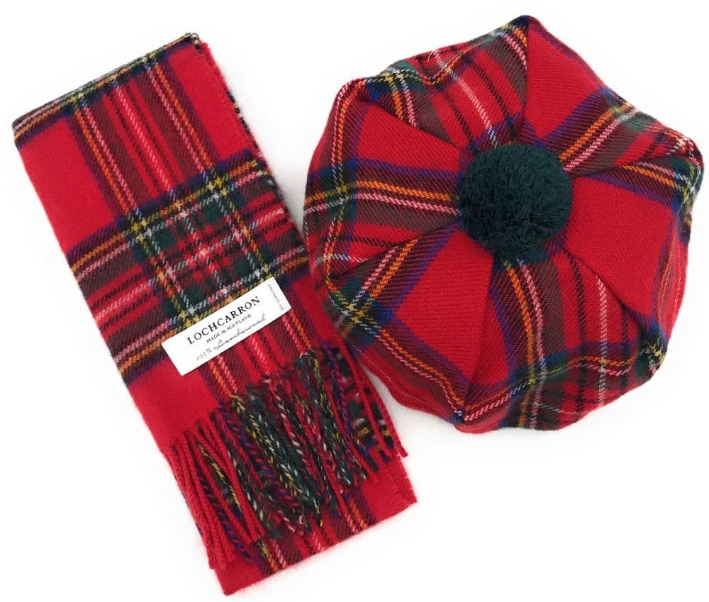 100 Wool Pure Lambswool Royal Stewart Tartan Scarf and One Size
