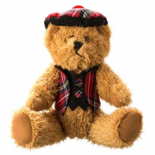 25cm Boy Bear dressed in Royal Stewart Tartan GP1974