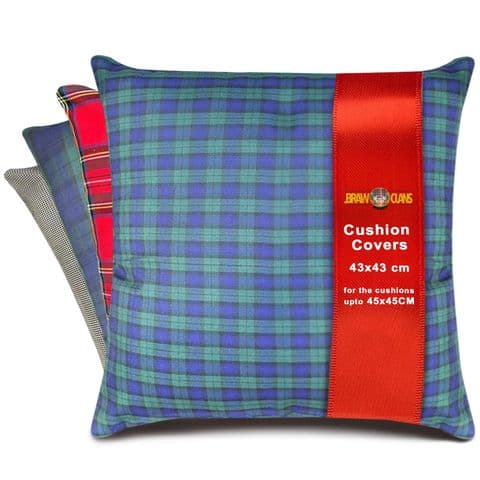2Pcs Tartan Cushion Covers 43cm & 48cm - Heritage Sofa Cushion Cover for 45cm & 50cm Cushions