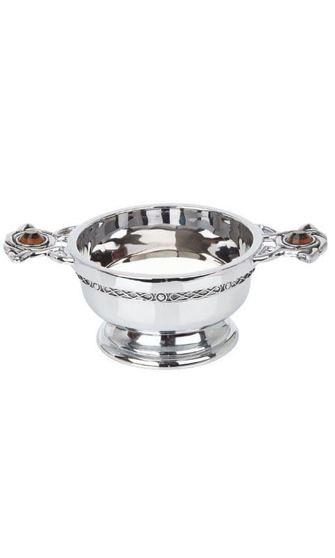 3" Celtic Quaich With Stone - EMERALD QA3PE