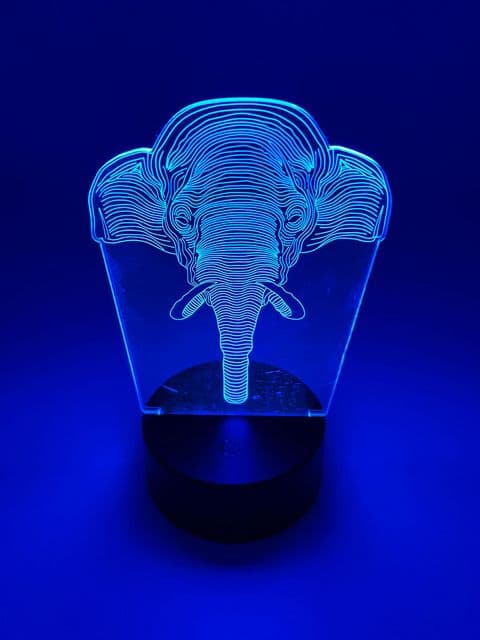 3D Lamp | Elephant | Kids & Adults | 7 Colour Change | Touch Control | Night Light |