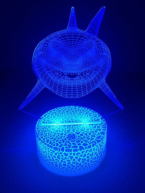 3D Lamp | Shark | Kids & Adults | 7 Colour Change | Touch Control | Night Light |