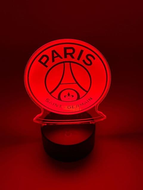 3D Paris Saint-Germain Lamp 7 Colour Change LED Night Light Bedroom Desk Lamp Gift