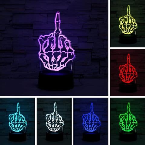 3D Skeleton Hand Creative Night Light 7 Colour Changing Touch Bedroom Table Lamp Gift Boxed