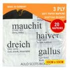 3ply Paper Soft Napkins - 33x33cm - Auld Scots Words - Pack of 240 - Scottish Gift in Burns Night
