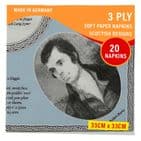 3ply Paper Soft Napkins - 33x33cm - Robert Burns - Pack of 240 - Scottish Gift in Burns Night