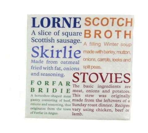 3ply Paper Soft Napkins - 33x33cm - Scottish Food Delicacies - Pack of 120 - Scottish Gift