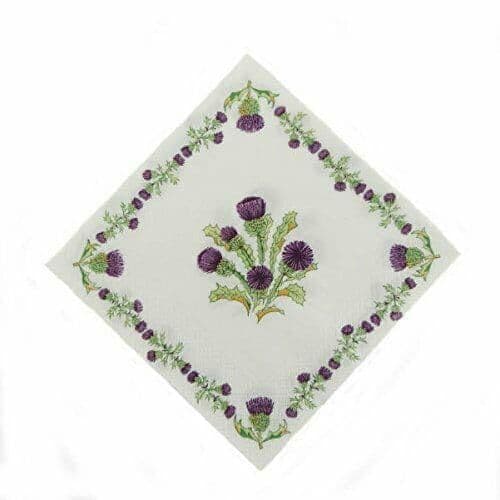 3ply Paper Soft Napkins - 33x33cm - Scottish Thistle - Pack of 120 - Scottish Gift in Burns Night