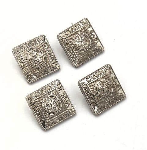 4Pcs Metal Square button Set - Lion Rampant & Thistle - For cardigans, Kilt jacket or waistcoat