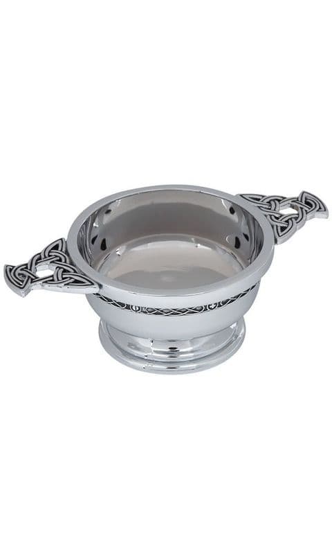 5" Celtic Band Chrome Plated Quaich QA5SP
