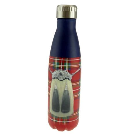500ml Metal Water Bottle | Kilt Design | Reusable, Leak-Proof | Scottish Heritage Gift