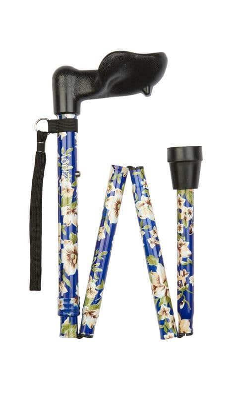 Anatomical Handle Pattern Folding Stick (Right Hand) - Adjustable, Lightweight, & Durable