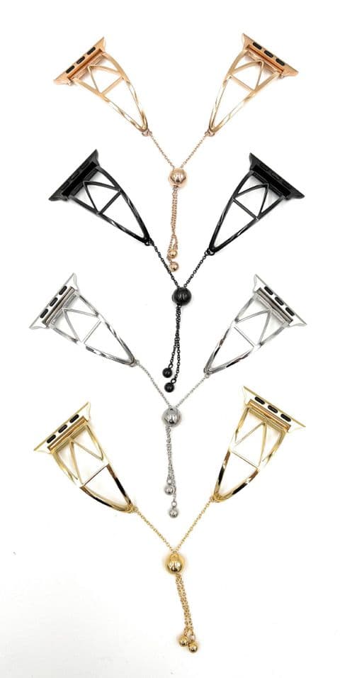 Apple Watch compatible Strap Stainless Steel Triangle Design Bracelet Slide Clasp Series 4 3 2 1