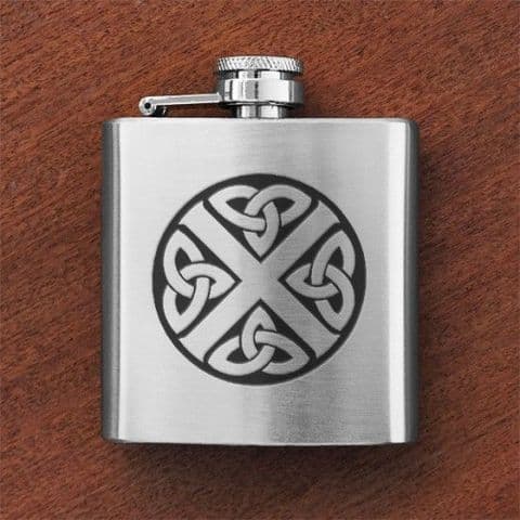 Art Pewter Scottish Engraved 3oz Hip Flask New
