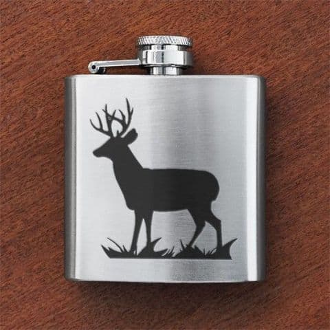 Art Pewter Scottish Engraved Sporran Flask Anchor Flask Stag 3oz Hip Flask New
