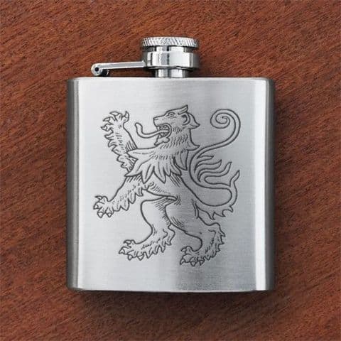 Art Pewter Scottish Engraved Sporran Flask Anchor Lion Rampant 3oz Hip Flask New