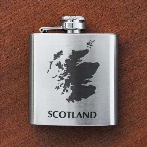 Art Pewter Scottish Engraved Sporran Flask Anchor Scotland Map 3oz Hip Flask New