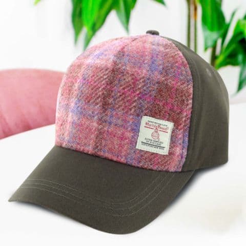Authentic Luxury Harris Tweed Baseball Cap in Unique Pink Tartan BC1000-COL 103
