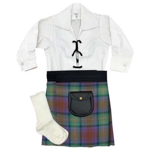 Babies Traditional Kilt Outfits Scottish Tartan Isle of Skye with  Ghillie Shirt