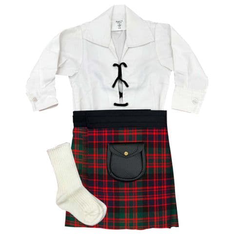 Babies Traditional Kilt Outfits Scottish Tartan Macdonald with  Ghillie Shirt