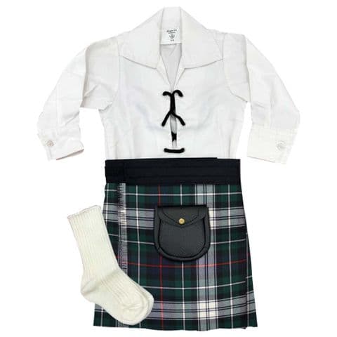 Babies Traditional Kilt Outfits Scottish Tartan MacKenzie Dress with  Ghillie Shirt