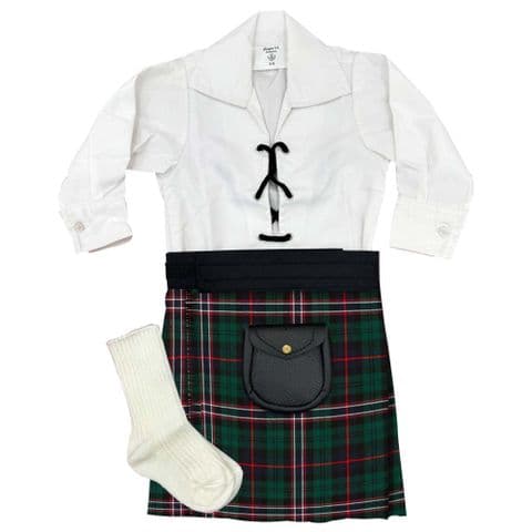Babies Traditional Kilt Outfits Scottish Tartan Scottish National with Special Ghillie Shirt