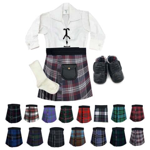 Babies Traditional Kilts Outfits Scottish Tartan Auld Lang Syne With Soft Baby Booties