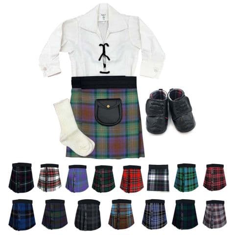 Babies Traditional Kilts Outfits Scottish Tartan Isle of Skye With Soft Baby Booties