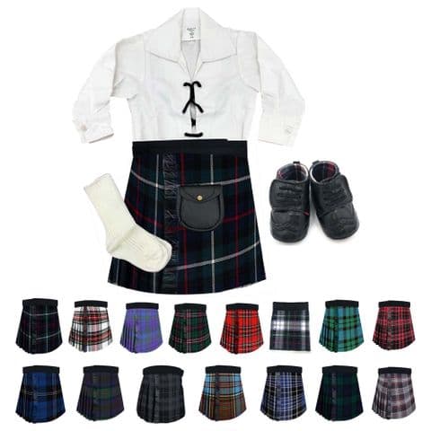 Babies Traditional Kilts Outfits Scottish Tartan MacKenzie Modern With Soft Baby Booties