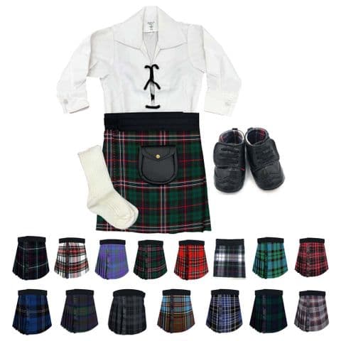 Babies Traditional Kilts Outfits Scottish Tartan Scottish National With Soft Baby Booties