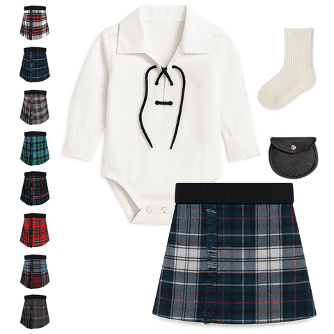 Baby Kilt Outfit Ghillie Shirt, Sporran, kilt hose - Tradition MacKenzie Dress Tartan