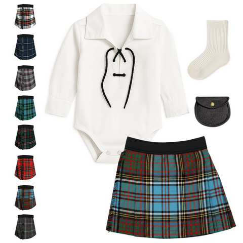 Baby Kilt Outfit Ghillie Shirt, Sporran, kilt hose - Traditional Scottish Anderson Tartan