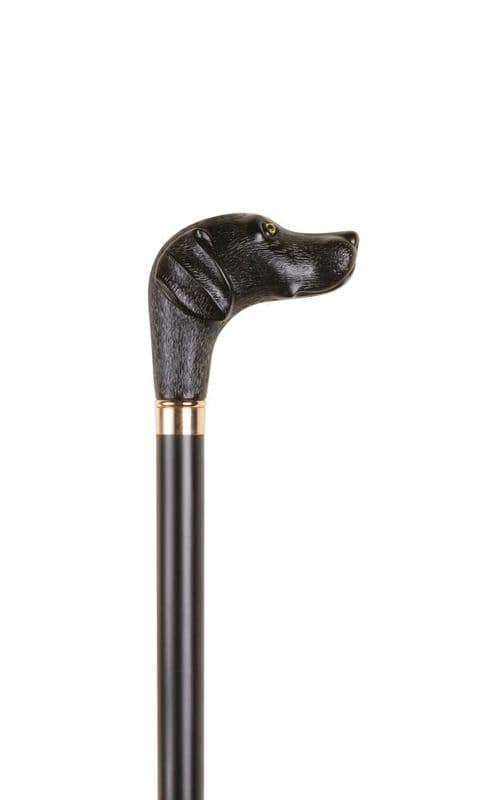 Black Labrador Collectors' Walking Stick Stained Beech Shaft, Acetate Handle, 36"
