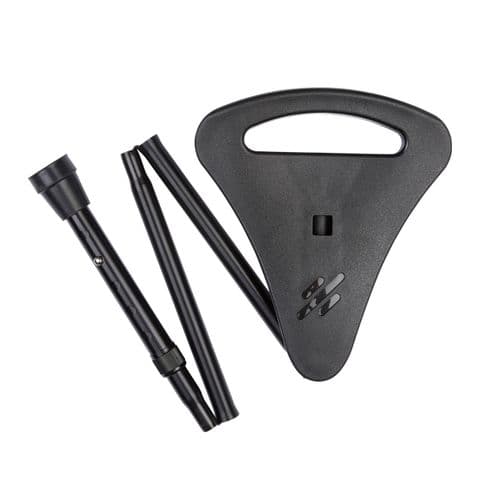 Black Seat Stick - Fixed & Adjustable Height Options, Foldable & Non-Foldable, 120kg Limit