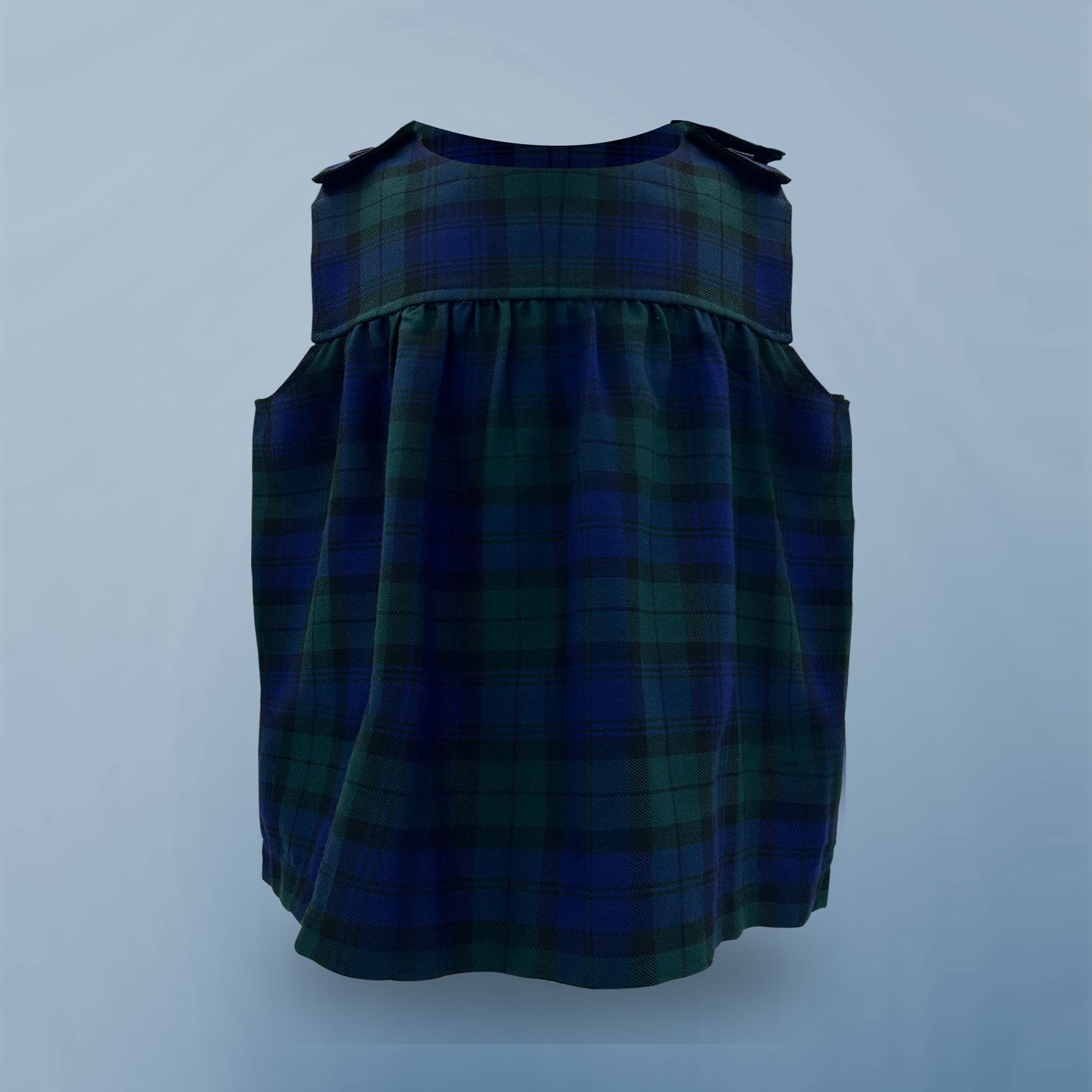 Black Watch Kids Tartan Pinafore Dress Button Shoulder Made in UK Scottish  Gift 18m-4y
