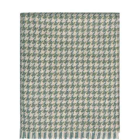 Bracken 100% British Wool Blanket - 3 Colours, Houndstooth Check, 180x140cm (70" x 55")