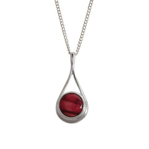 Braon Short Pendant – Silver Plated Heathergem Pendant, Handcrafted in Scotland, Gift Boxed