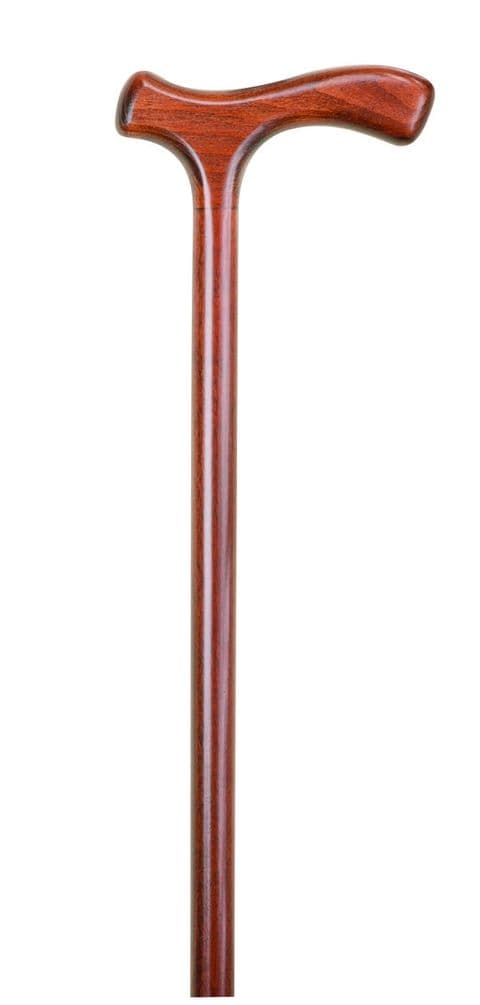 Brown Beech Extra Long Crutch Handle Stick - 96.5cm, 100kg Weight Limit, Rubber Ferrule