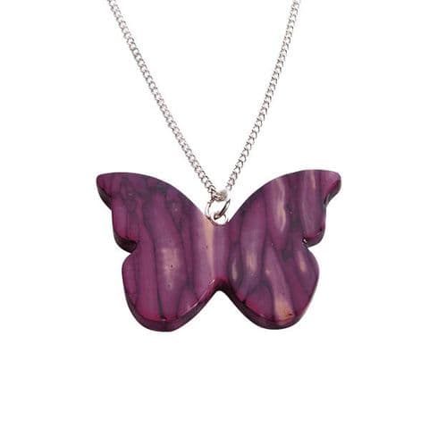 Butterfly Heather Sterling Silver Pendant – Handmade Heathergem, Gift Boxed
