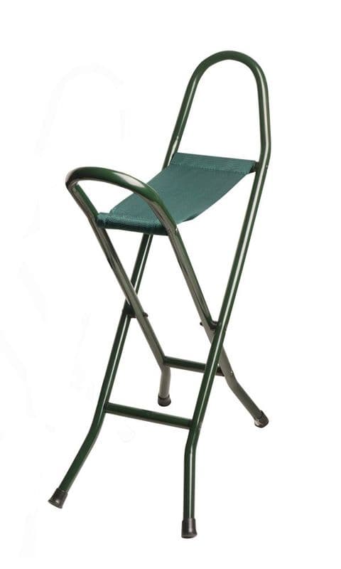 Canvas Folding Seat Stick with Lightweight Aluminium Frame – Height 86cm Closed, 53cm Seated
