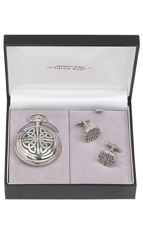 Celtic 2 Piece Quartz Pocket Watch Gift Set PWS201Q